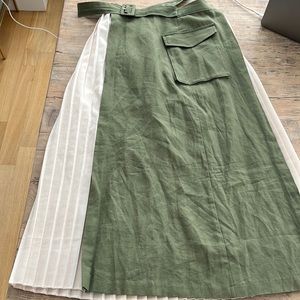 the Frankie shop- green and white skirt- size medium